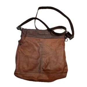 NEW Jack Georges Voyager Crossbody # 7312 Brown Leather Tote Messenger Bag Large